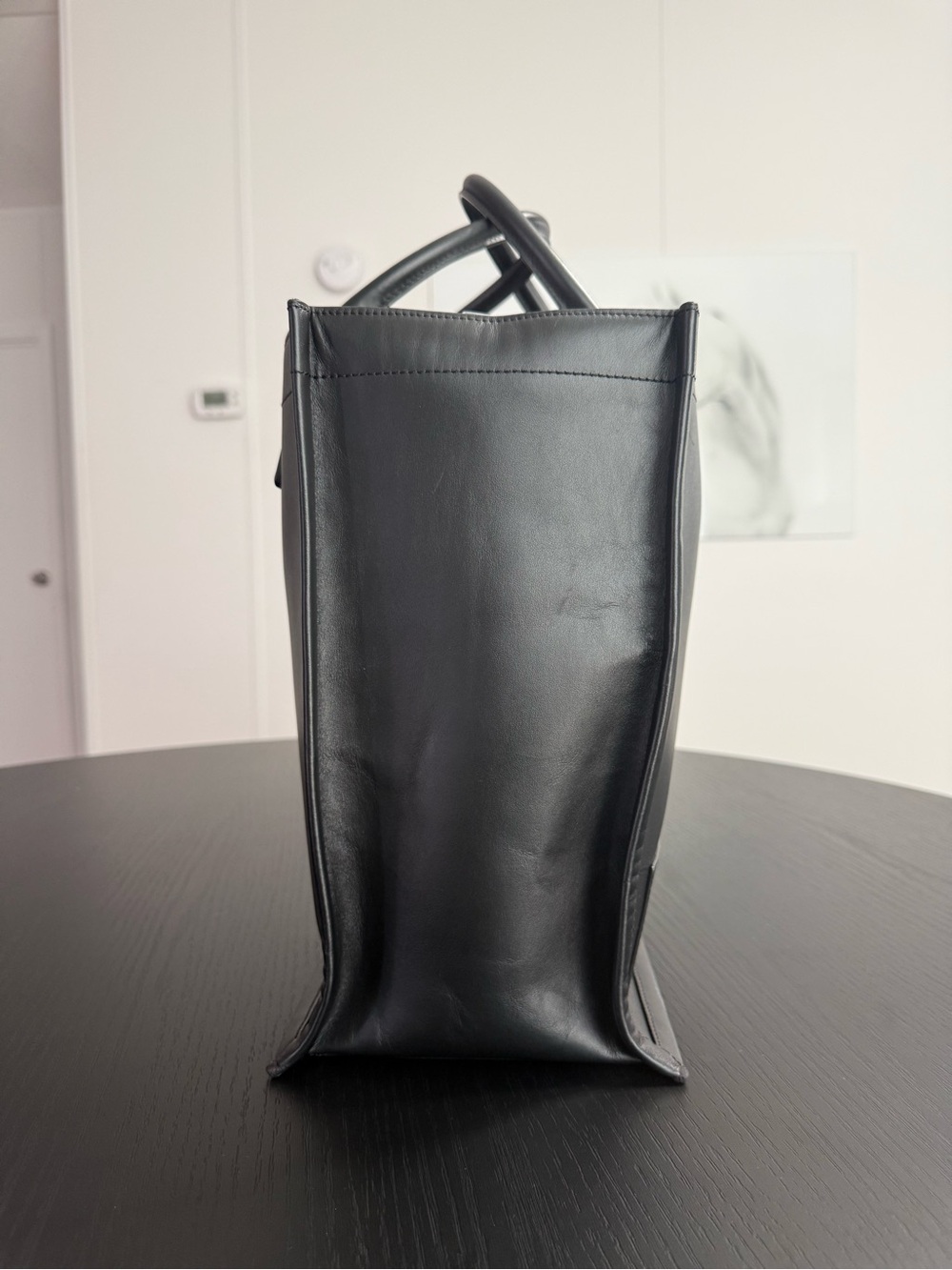 EUC Sandro Black leather book tote large - Picture 5 of 9
